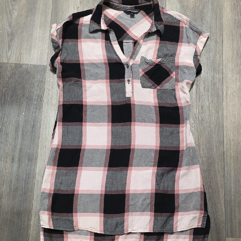Rock & Republic Pink and Black Checkered Shirt